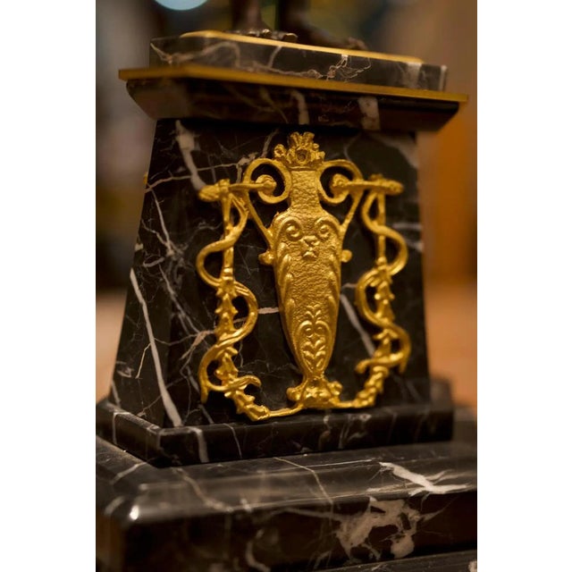 Metal Vintage French Empire Style Candelabra in Gilt and Bronze, Set of 2 For Sale - Image 7 of 9