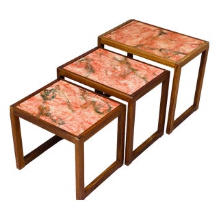 Vintage Scandinavian Teak Nesting Tables, 1960s, Set of 3 For Sale