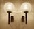 Pair of Vintage Space Age sconces by Doria 1970s, chrome brass structure with structured cocoon Murano glass globes...