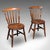 This is a set of 4 antique station chairs. An English, beech reception or dining seat, dating to the Edwardian period,...
