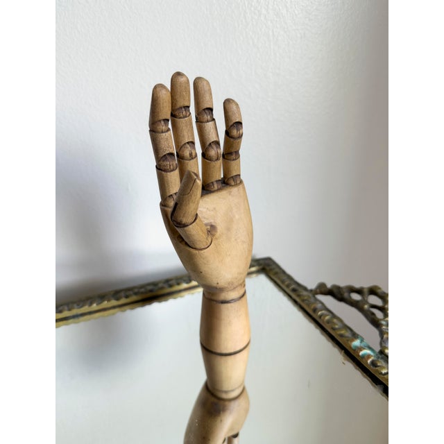 Vintage Mid-Century Articulated Wooden Artist Mannequin Hand For Sale - Image 9 of 11