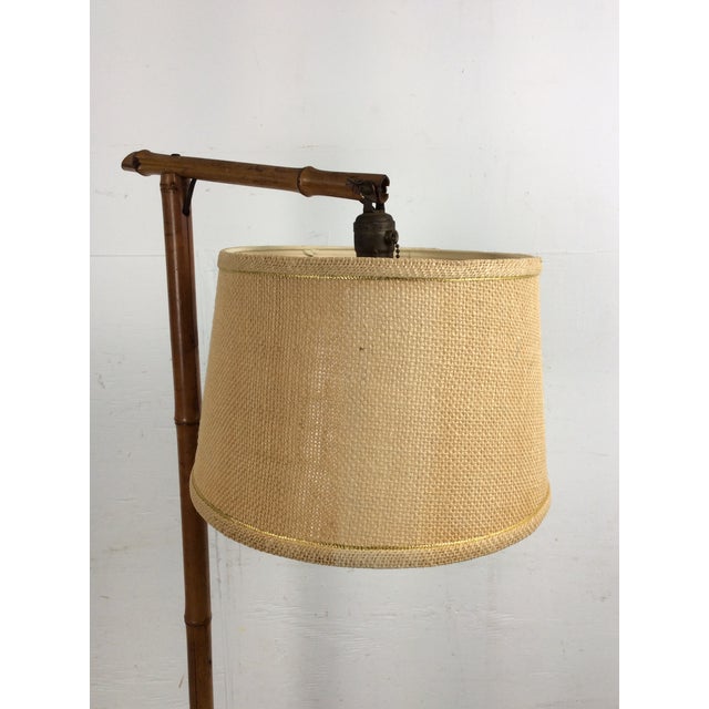 Brown Vintage Rattan Floor Lamp With Shade For Sale - Image 8 of 18