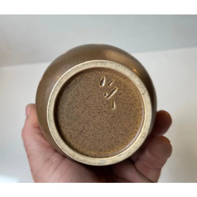 Ceramic Vase with Leaves by Jacob Siv for Syco, Sweden, 1970s For Sale - Image 3 of 6