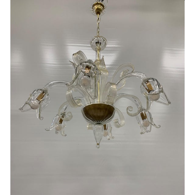 1970s Murano Glass Tube Chandelier attributed to the Seguso Company, 1970s For Sale - Image 5 of 6