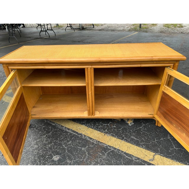Nautical Vintage Bamboo Media Console or Sideboard For Sale - Image 3 of 6