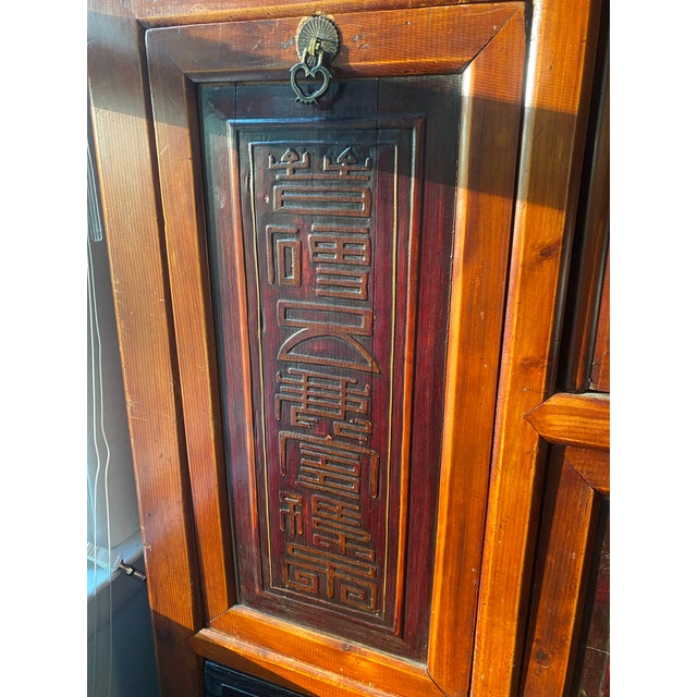 Brown Vintage Asian Brown Storage Cabinet For Sale - Image 8 of 16