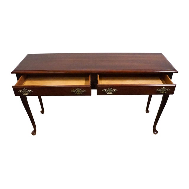 Late 20th Century Superior Furniture Co. Solid Cherry Traditional Queen Anne Style 52" Accent Sofa Table 01-24518 For Sale - Image 5 of 13
