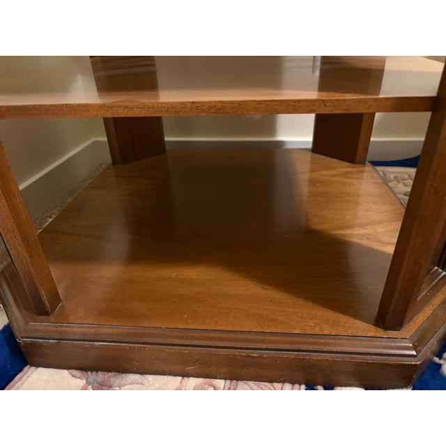Vintage 1960s Mid-Century Octagonal Two-Tiered Commode Drum End Table For Sale In Portland, OR - Image 6 of 6