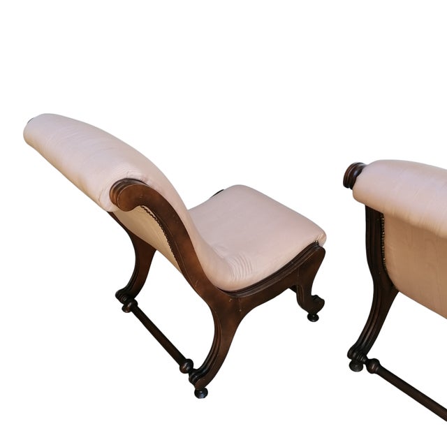 Louis Philippe Victorian Style Chaise Longue Armchairs, 19th Century, Set of 2, in Flawless conditions. Designed 1890 to 1919
