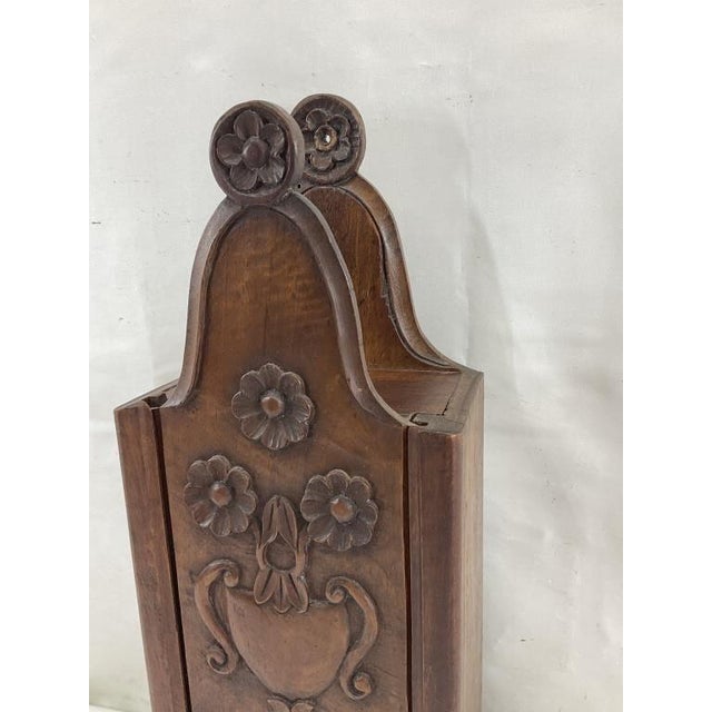 Antique French Walnut Fariniere | Hand-Carved Flour Box, Provencal Dough Bin For Sale - Image 4 of 7