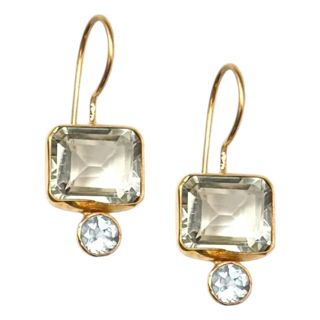 Green Amethyst Blue Topaz Midi Ear For Sale