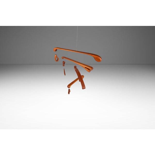 2020s Organic Modern Hanging Nursery Mobile in Solid Sapele by Mark Leblanc for Leblanc Studios, Usa, Circa 2020's For Sale - Image 5 of 12