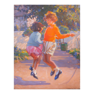 'The Artist's Daughters' by Frederick Sands Brunner, Circa 1930, Jump Rope, Pennsylvania Academy of the Fine Arts, Saturday Evening Post