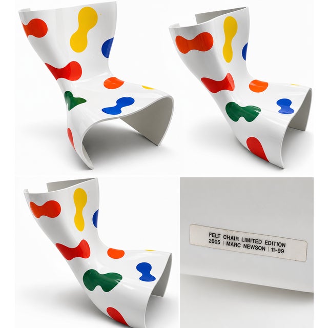 An exceptionally rare Marc Newson "Felt Chair" Orgone Pattern Limited Edition, produced by Cappellini in Italy in 2005 as...