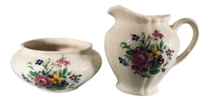 Vintage Fondeville Ambassador Ware England Creamer & Sugar Bowl Set