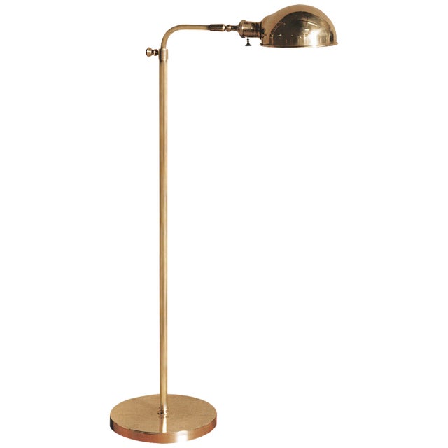 Old Pharmacy Floor Lamp in Hand-Rubbed Antique Brass Height: 36" - 54" Shade Detail: 6" Round Extension: 20.25" Base: 10"...