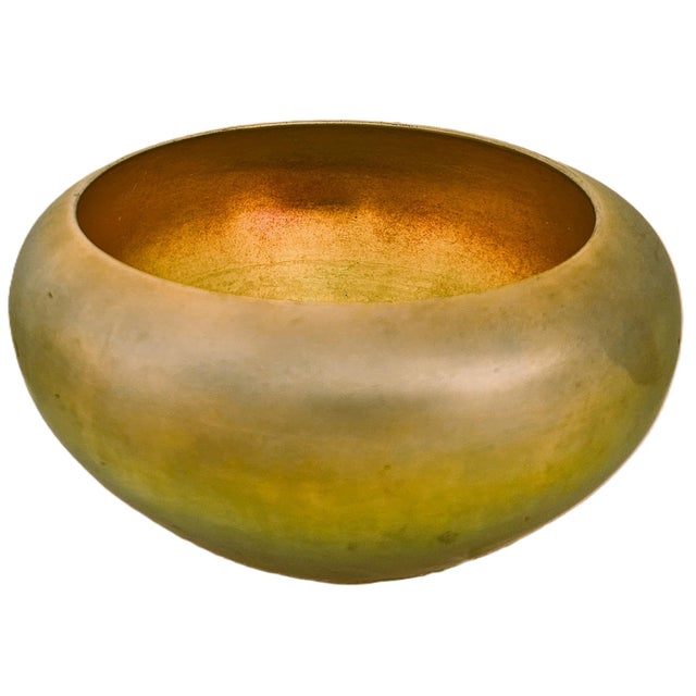 Art Deco Steuben Gold Aurene Rolled Rim Bowl, Signed 2687 — Carder Era Art Nouveau For Sale - Image 3 of 17