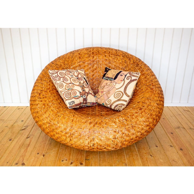 Mid-Century Modern French Mushroom Rattan Pod Easy Lounge Chair, 1970s For Sale - Image 18 of 18