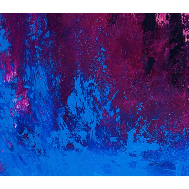Abstract Emerging Monoliths by Dominic Harman | Acrylic on board abstract landscape with vibrant colors For Sale - Image 3 of 5