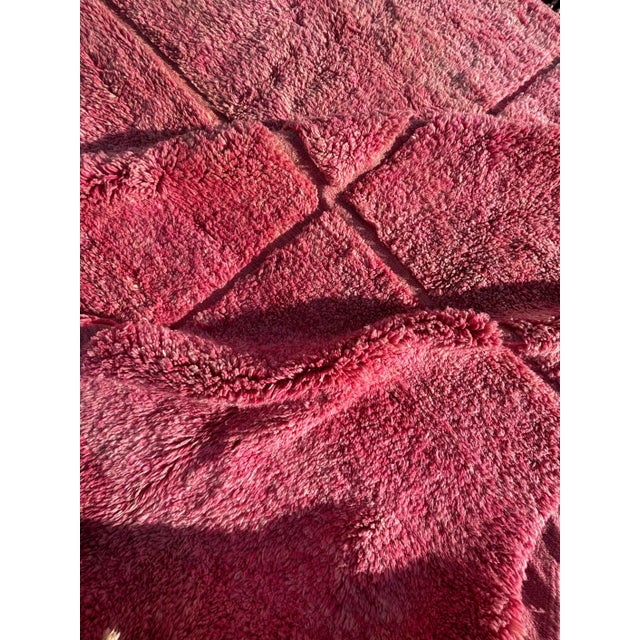 Moroccan Checkered Pink Wool Rug For Sale - Image 6 of 14