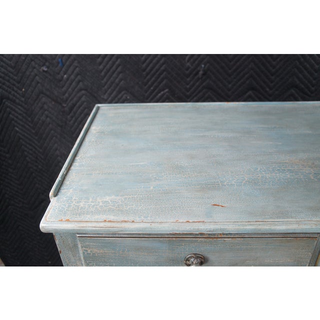 Late 20th Century Woodbridge Furniture Marseille Scrubbed Blue Chest of Drawers Dresser , Attributed For Sale - Image 6 of 12