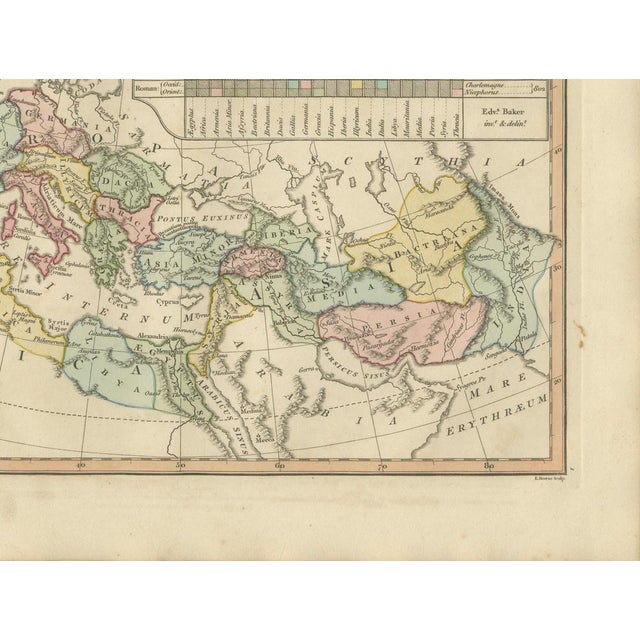 Black Antique Map of Ancient Empires Imperiorum Antiquorum by Wilkinson, 1821 For Sale - Image 8 of 12