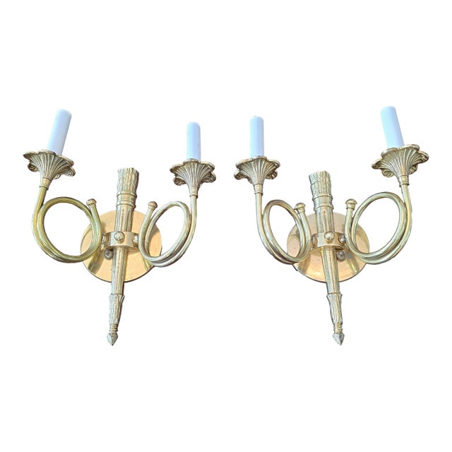 Vintage Mid Century Modern Maison Charles Style Pr Sconces For Sale