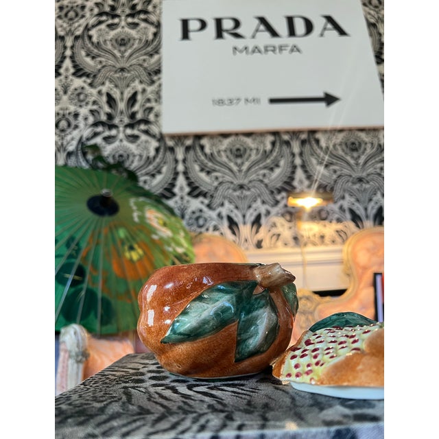 1970s Small Ceramic Vintage Pomegranate Dish For Sale - Image 4 of 8