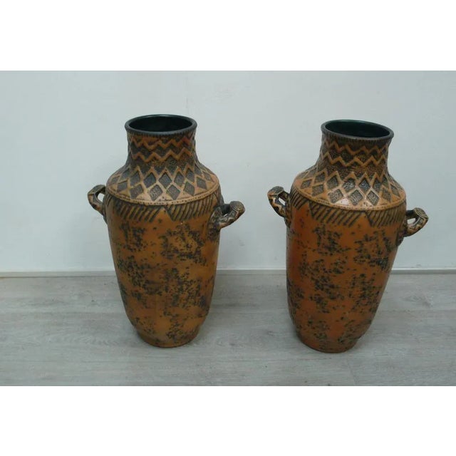 Tall Art Pottery Floor Vases, Germany, 1950s, Set of 2 For Sale - Image 9 of 9