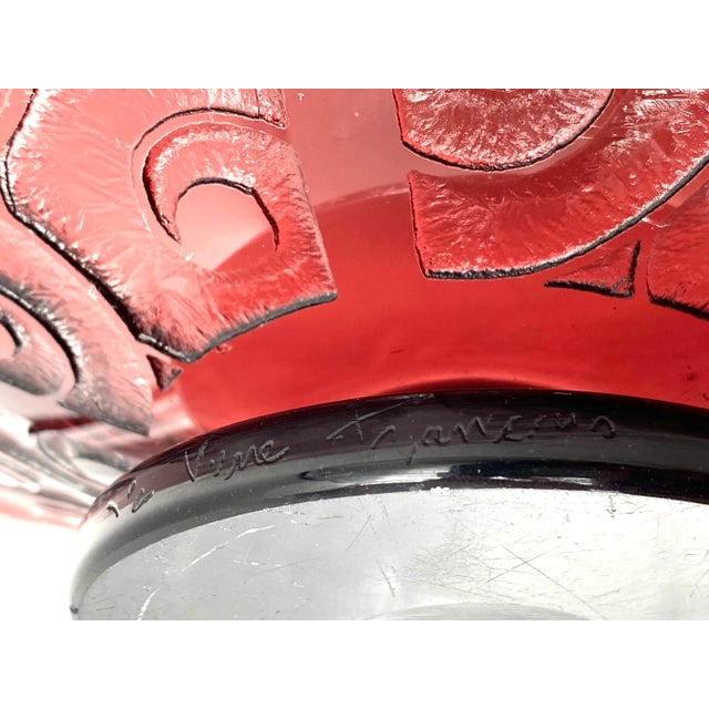 Charles Schneider, Important Art Deco Violet Glass Centerpiece, Le Verre Francais, France 1930s For Sale - Image 12 of 13