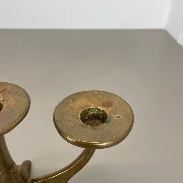 Metal Mid-Century Brutalist Bronze Candleholder from Michael Harjes, Germany, 1960s For Sale - Image 7 of 15