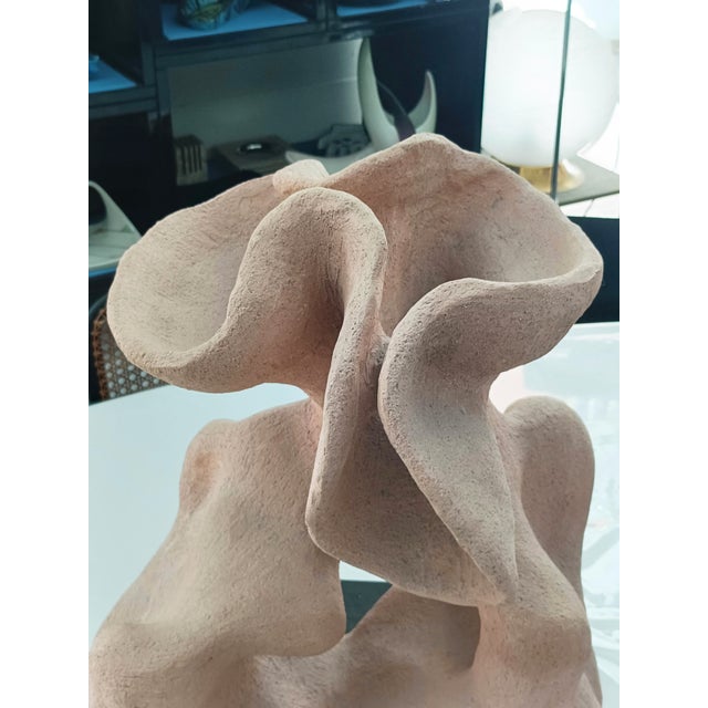 1990s Adriana Montariello, Organic Ceramic Sculpture on a Wooden Base, 1990s, Ceramic and Compressed Wood For Sale - Image 5 of 13