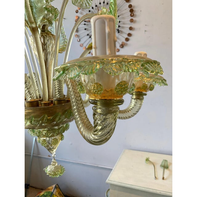1950s Green Murano Floral Chandelier For Sale - Image 11 of 12