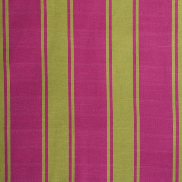 Traditional 22" Riviera Stripe Pillow Cover in Magenta and Lime For Sale - Image 3 of 3