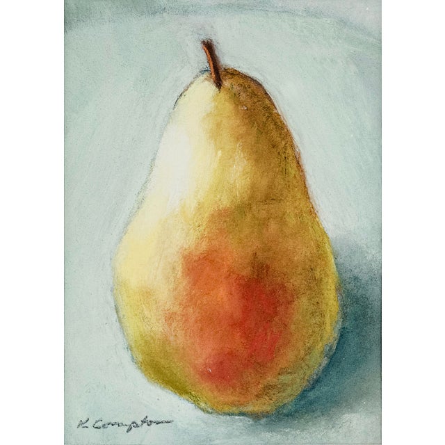 American Original Mix Media Painting of a Pear by Artist K. Compton For Sale - Image 3 of 8