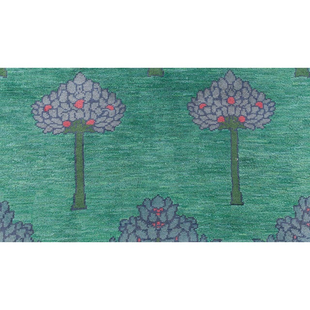 Irish Arts & Crafts Vintage Forest Green Rug By C.F.A. Voysey (Fragment) For Sale - Image 4 of 8