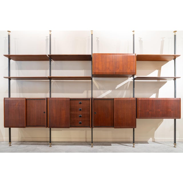 Italian Teak 4-Section Bookcase,1950s For Sale - Image 17 of 17