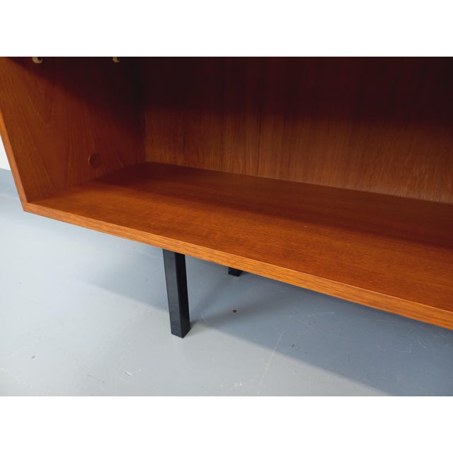 Vintage Scandinavian Modernist Sideboard in Teak and Black Metal, 1960s For Sale - Image 11 of 13