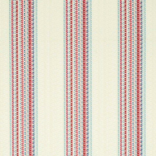 Sample - Schumacher Bendita Stripe Indoor & Outdoor Fabric in Rose For Sale