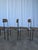 Vintage Industrial Black Metal School Chairs with Brown Fabric Seats, 1970s, Set of 4 For Sale - Image 10 of 18