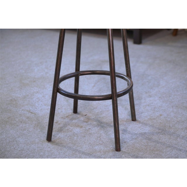 Industrial Stool with Oak Seat, 1960s For Sale - Image 4 of 9