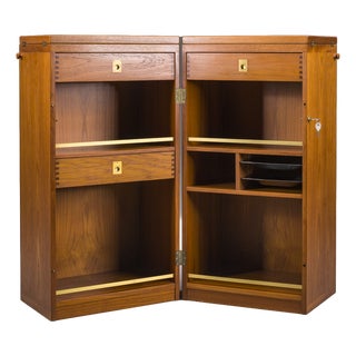 Vintage Teak Bar Cabinet by Reno Wahl Iversen for Dyrlund, Denmark, 1960s For Sale