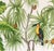 Boho Chic 36" * H96" * 2ps, Hand-Painted Tropical Toucan Palm Leaf Jungle Wallpaper Mural For Sale - Image 3 of 4