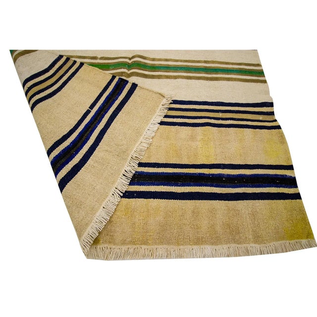 Mid 20th Century Mid 20th Century Vintage Hemp Kilim Rug-4′8″ × 8′10″ For Sale - Image 5 of 7