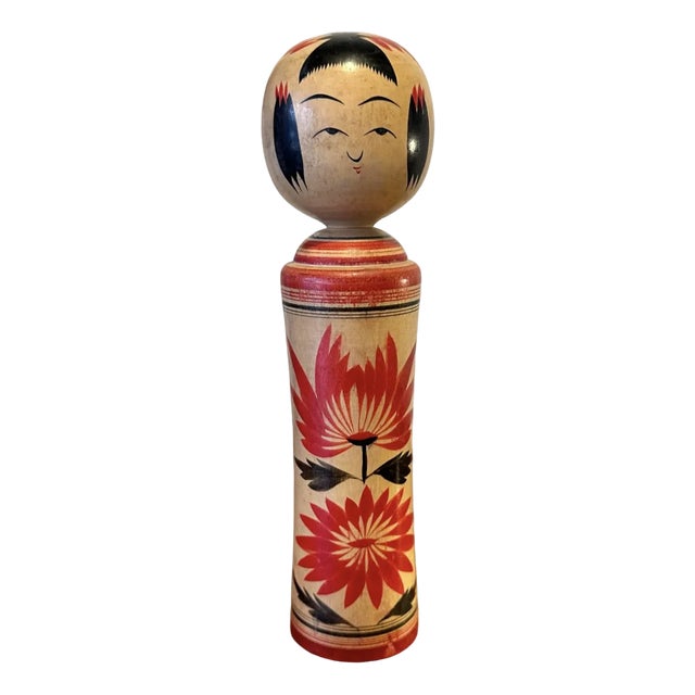 Vintage Japanese Hand Carved Naruko Kokeshi Doll, 1950s For Sale