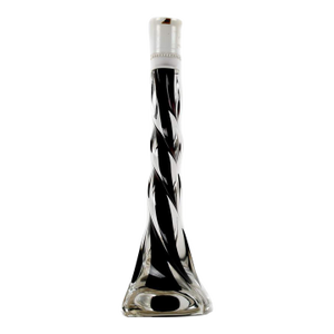 Mid-Century Paul Kedelv for Flygsfors Swedish Art Glass Lamp Base, Twisted Black & White, 1950s