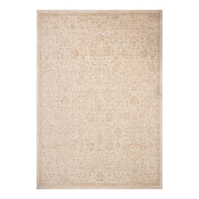 Chris Loves Julia x Loloi Palma Ivory / Sand 5'-3" x 7'-6" Area Rug For Sale