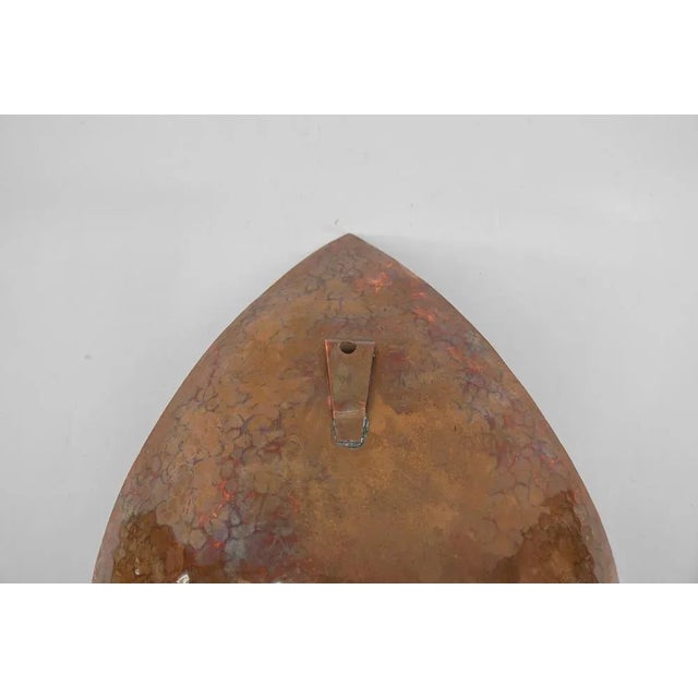 Metal Huge Hand-Forged Hammered Copper Artist Wall Candle Holder, 1950s For Sale - Image 7 of 12