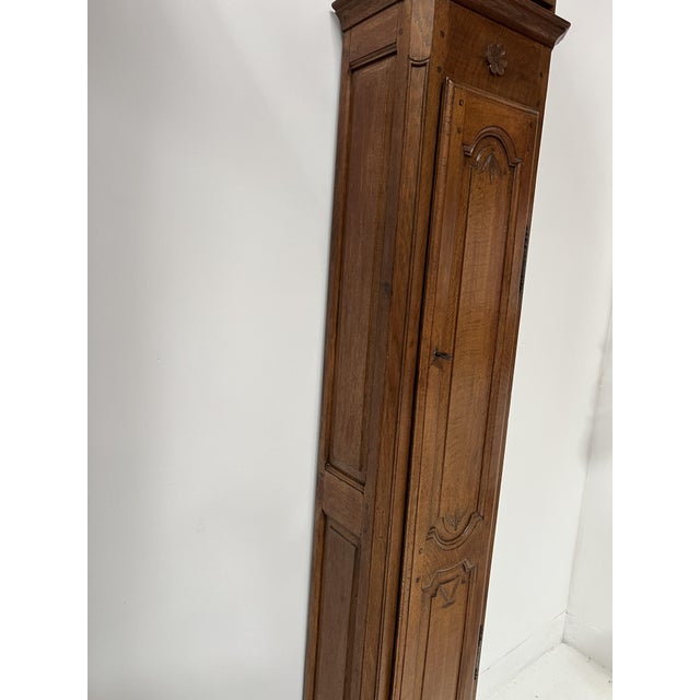 Brown Louis XV Carved Oak Grandfather Clock, 18th Century For Sale - Image 8 of 17