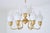 Swedish Modern Nine Arm Chandelier in Brass and Decorated Opal Glass, 1950s For Sale - Image 17 of 17